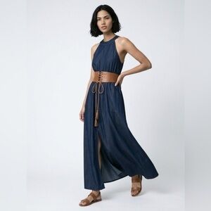 NYC, NEW, Denim Halter Neck  Dress